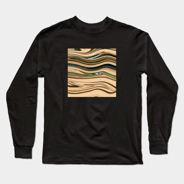 Paige Marble Liquid Waves colors grading pattern Long Sleeve T-Shirt by Dolta